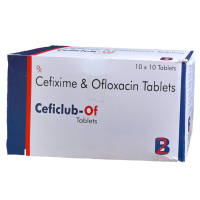 Ceficlub OF ( cefixime 200 mg + Oflaxacin  200mg) Tablets 10x10