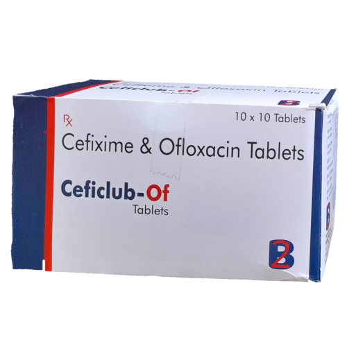 Ceficlub OF ( cefixime 200 mg + Oflaxacin  200mg) Tablets 10x10