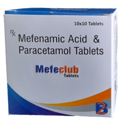 Mefeclub (mefenamic acid 500mg +paracetamol 325mg) tablets 10x10