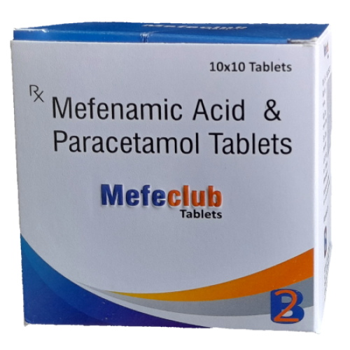 Mefeclub (mefenamic acid 500mg +paracetamol 325mg) tablets 10x10